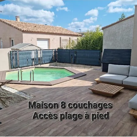 Maison 8 Couchages Clim, Plage A Pied, Petite Piscine Port-la-Nouvelle Exterior photo